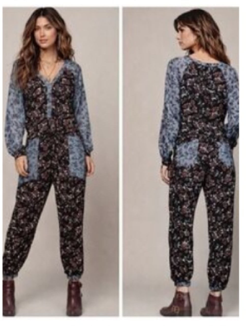Free People Floral Jumpsuit